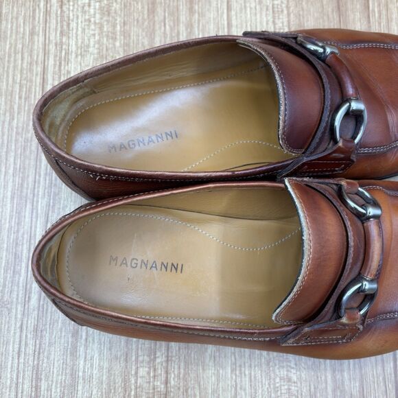 Magnanni Rafa II Horsebit Loafers Cognac Leather Men’s Size 8 Shoes - Picture 7 of 8